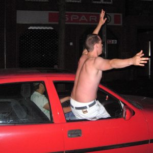 Autokorso nach dem Sieg im WM-Halbfinale