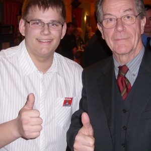 Uedems Juso-Vorsitzender Carsten Otto und SPD-Chef Franz Müntefering