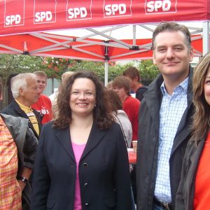 Soziale Power für Bund, Kreis und Gemeinde: Barbara Hendricks, Andrea Nahles, Bodo Wißen und Kathrin Plotke (v.l.).