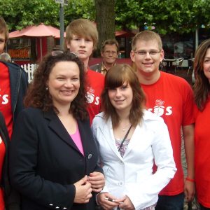 Andrea Nahles lobte die Uedemer Jusos: "Ihr seid spitze!"