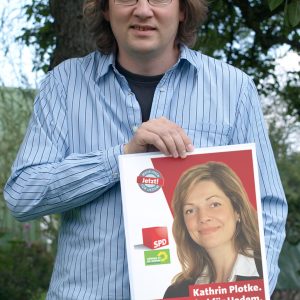 Rainer Weber aus Pfalzgrafenweiler unterstützt Kathrin Plotke im Wahlkampf.
