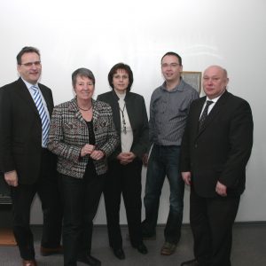 Barbara Hendricks und Jörg Lorenz mit der Chefetage der Fa. Mühlhoff